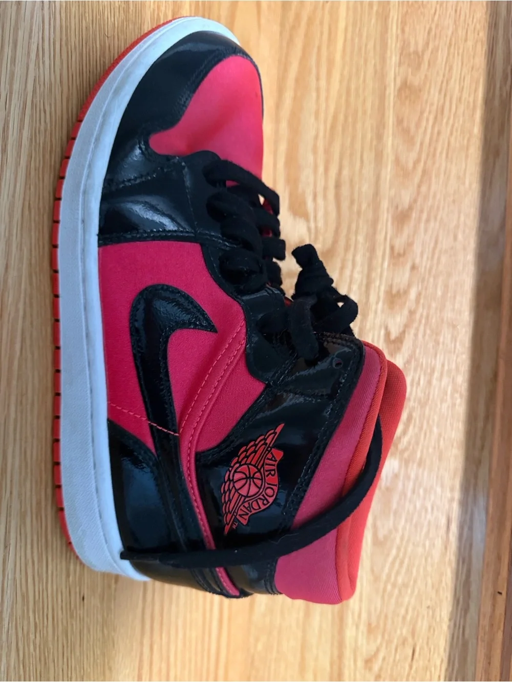 Jordan Kids High-Top Sneakers in Red and Black